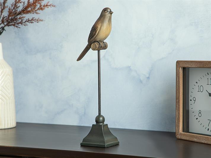 Figurină decorativă, Autumn Birds, polirăsină, 11,5x7,3x34,5 cm, maro