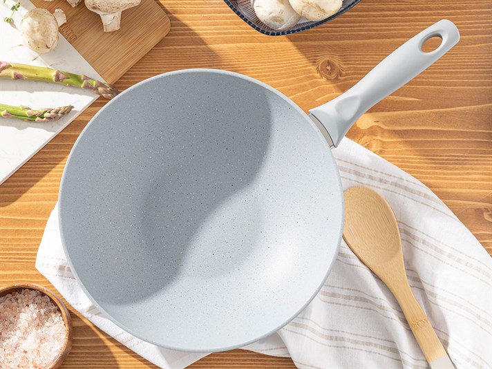 Ava Granite Wok Pan 28 cm Gray
