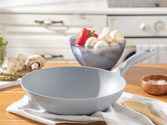 Ava Granite Wok Pan 28 cm Gray