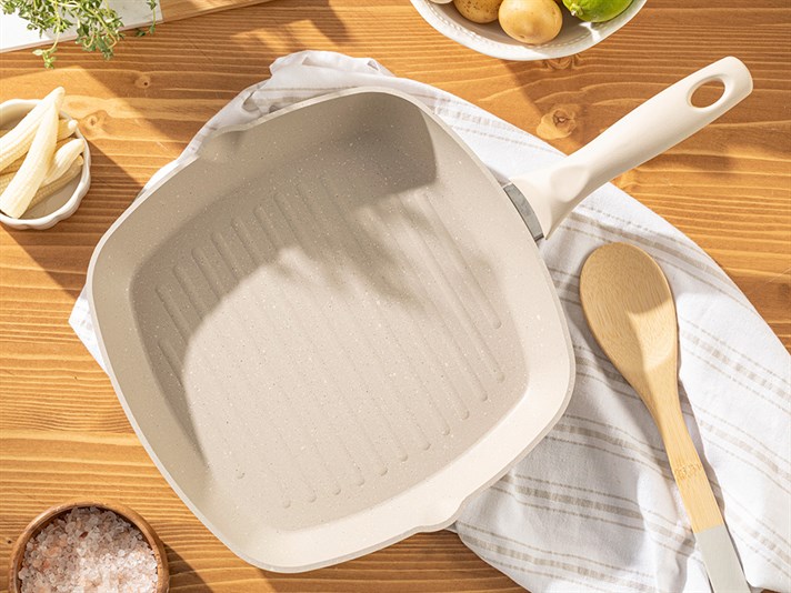 Ava Granite Grill Pan 28 cm Beige