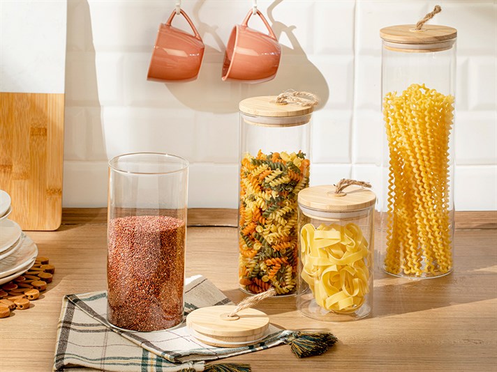 Ava Glass Storing Jar 700 ml Transparent
