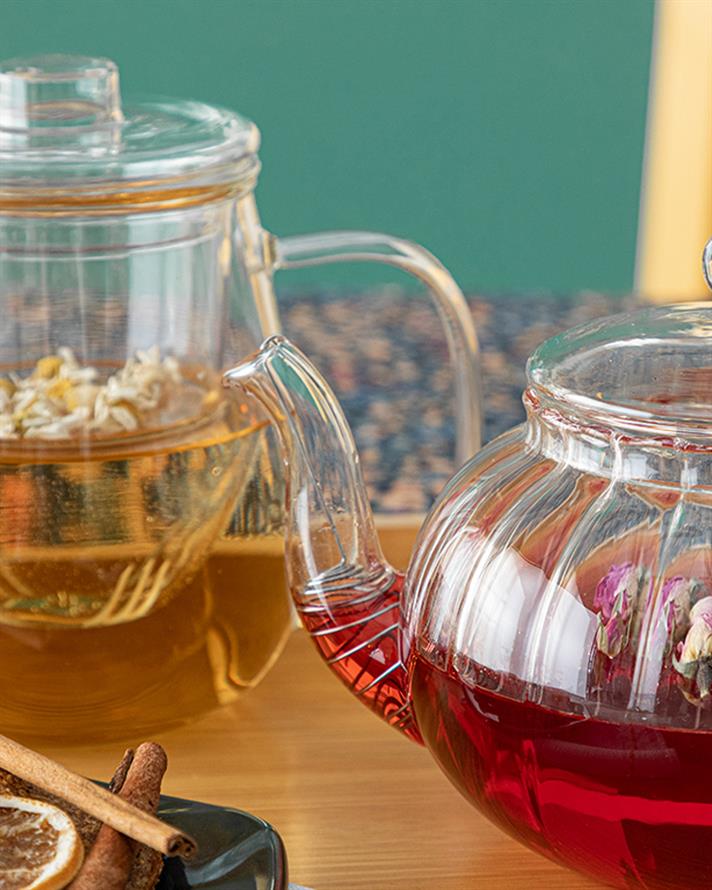 Avian Borosilicate Glass With Strainer Tea Pot 600 ml Transparent