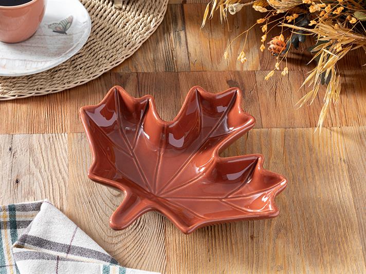 Plane Ceramic Appetizers 23x23 cm Dark Brick