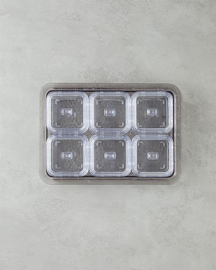 Axel Acrilic Cu 6 Compartimente Recipient Mic Dejun 25x35 cm Antracit