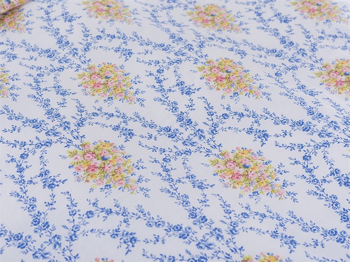 azur Cu Bumbac King Size Lenjerie De Pat 240x220 cm Albastru