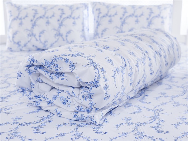 Azurin Cu Bumbac King Size Lenjerie De Pat 240x220 cm Albastru