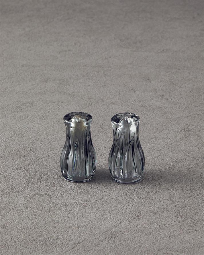 Set solnita si pipernita, Baho, sticla, 4x4x8 cm, antracit