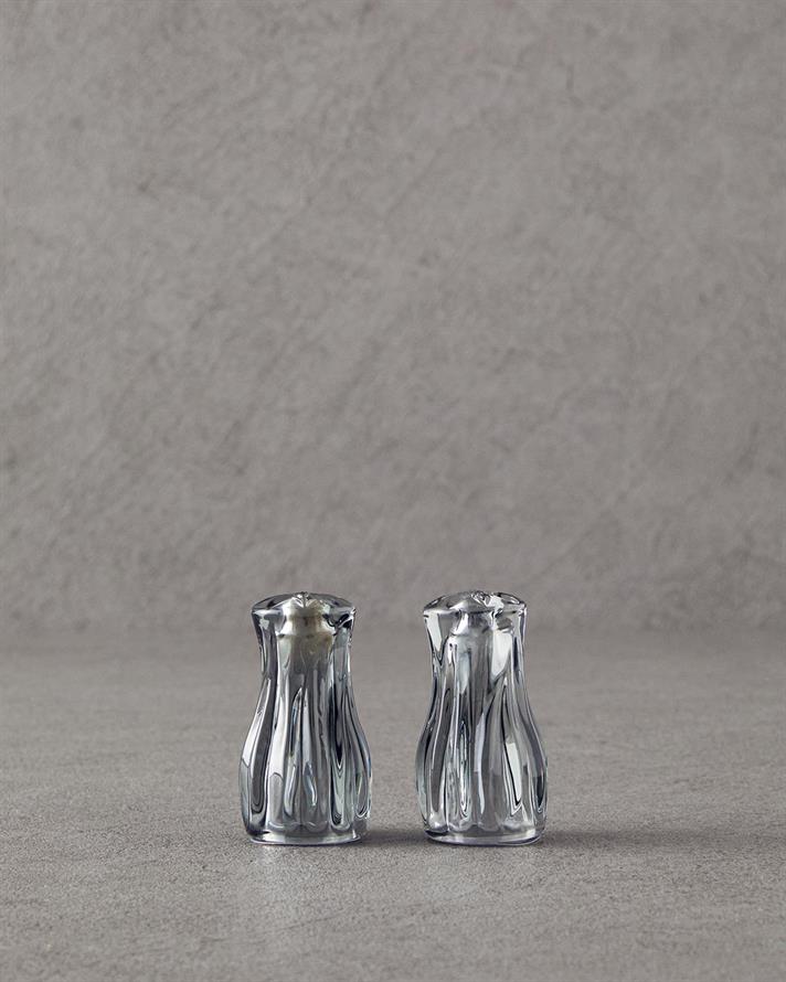 Set solnita si pipernita, Baho, sticla, 4x4x8 cm, antracit