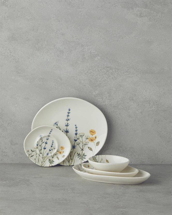 Balmy Porțelan Set Micul Dejun 20 piese 6 persoane. Albastru - Galben