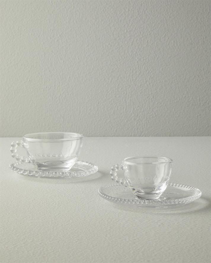 Glass Tea Cup Set 160 ml Transparent