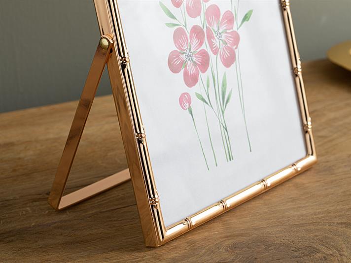 Ramă foto, Bamboo, metal, 15x21 cm, auriu