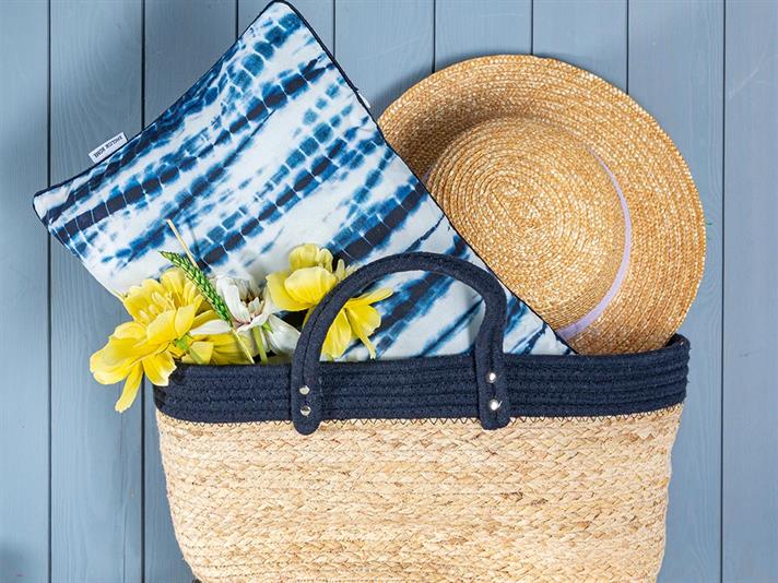 Față de pernă decorativă, Batik, microfibră, 30x50 cm, bleumarin