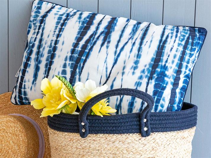 Față de pernă decorativă, Batik, microfibră, 30x50 cm, bleumarin