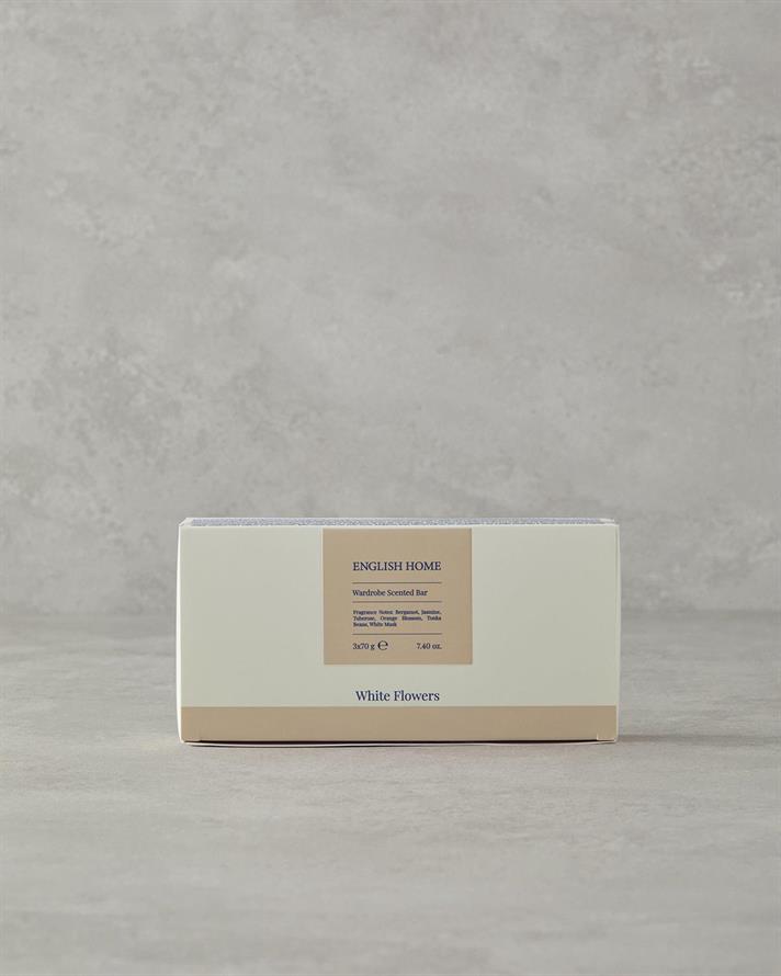 Baton parfumat pentru dulap sau sertar, White flowers, 3 buc x70 g, alb