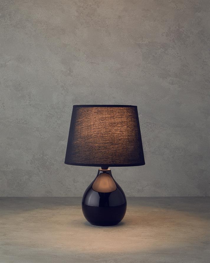 Becca Ceramică Abajur 33 cm Negru