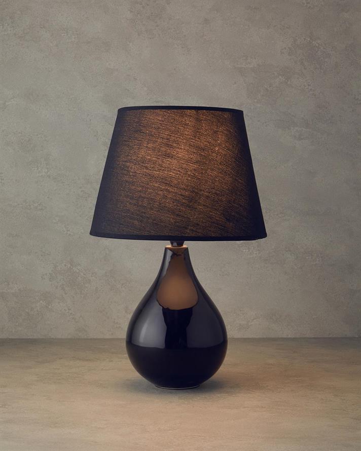 Becca Ceramică Abajur 41 cm Negru