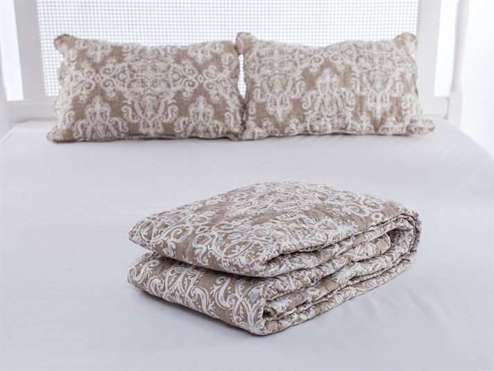 Bedros  Microfibră Persoană dublă  SET CUVERTURĂ DE PAT 240x260 cm Burgundia-gri