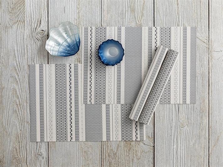 Set 4 suporturi farfurie, Belang, PVC, 30x45 cm, gri