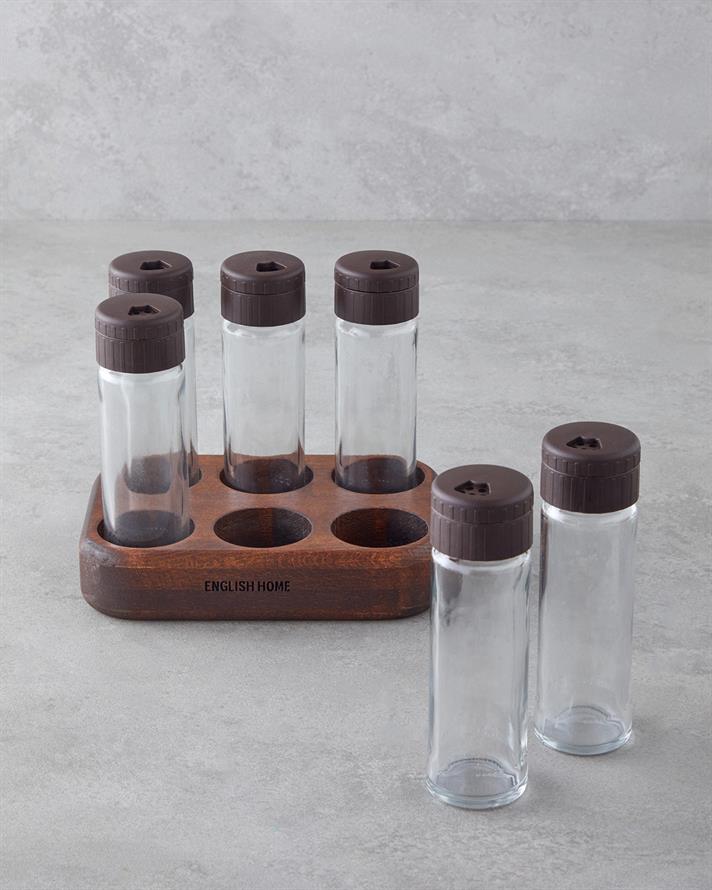 Belita Sticlă 6 Piese Set Condimente 12,5x17,5 cm Natural.