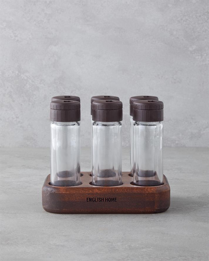 Belita Sticlă 6 Piese Set Condimente 12,5x17,5 cm Natural.