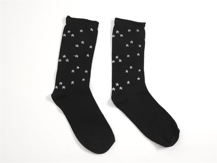 Bella Cotton Womens Short Cut Long-Calf Socks 35-39 Black