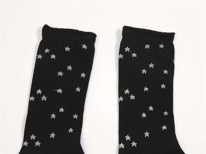 Bella Cotton Womens Short Cut Long-Calf Socks 35-39 Black