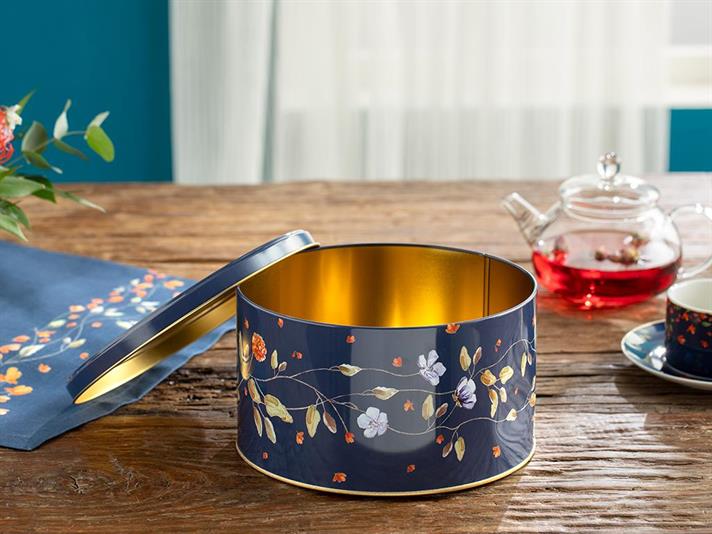 Belleza Borcan De Biscuiți, Metal, 21,5*12 Cm, Natural - Burgundia