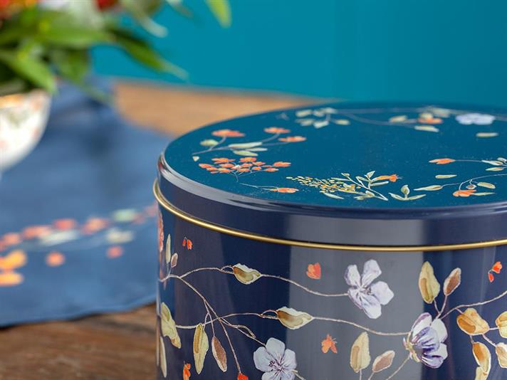 Belleza Borcan De Biscuiți, Metal, 21,5*12 Cm, Natural - Burgundia