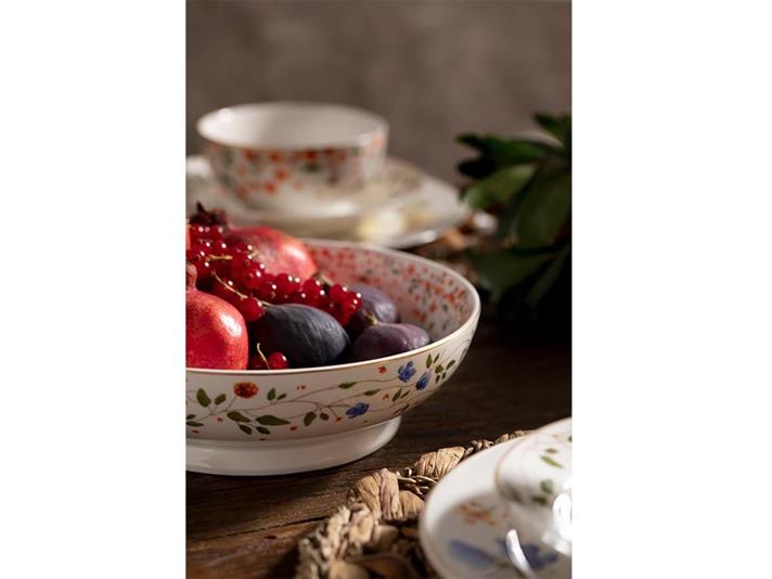 Belleza New Bone China Salad Bowl 25 cm Blue - Orange - Green