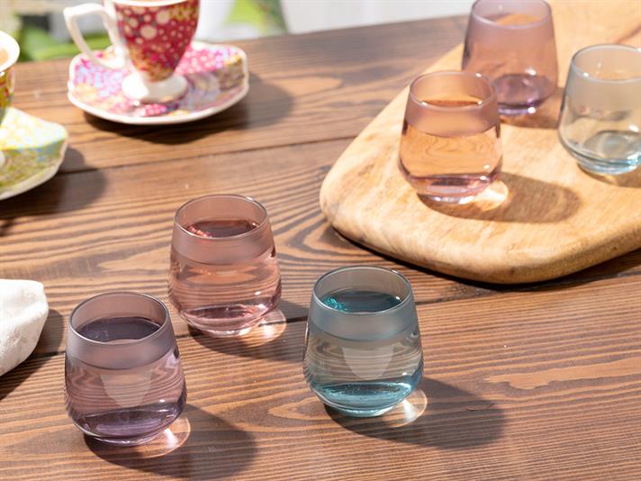Bande Glass 6 Set Served with Coffee Water Glass 115 ml Colorful