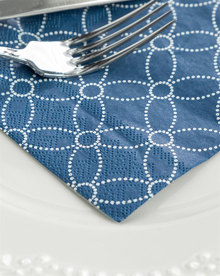 Berry Branches Paper 20 pcs Tissue Napkin 25x25 cm Navy Blue