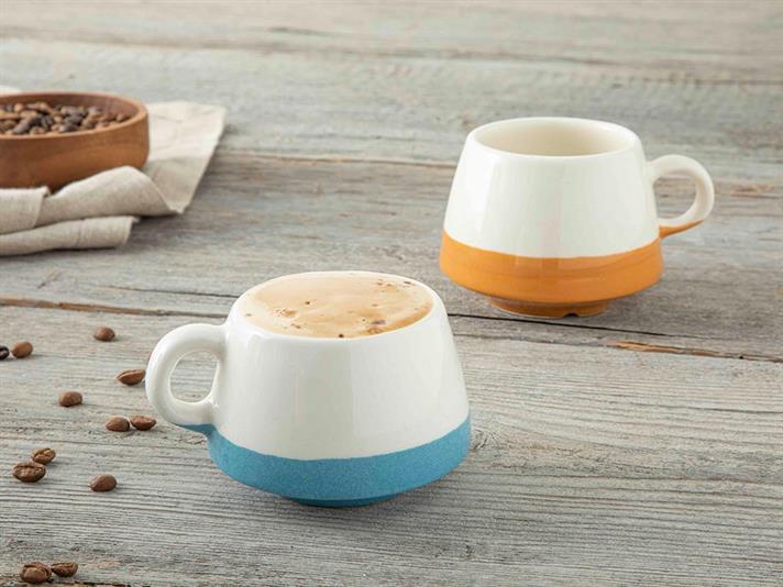 Ceramic Mug 175 ml White - Orange