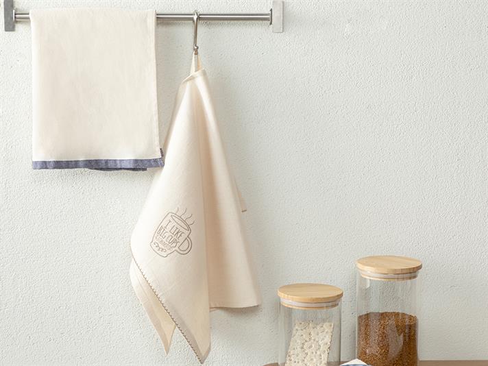 Big Cups Cotton Drying Cloth 30x50 cm Beige
