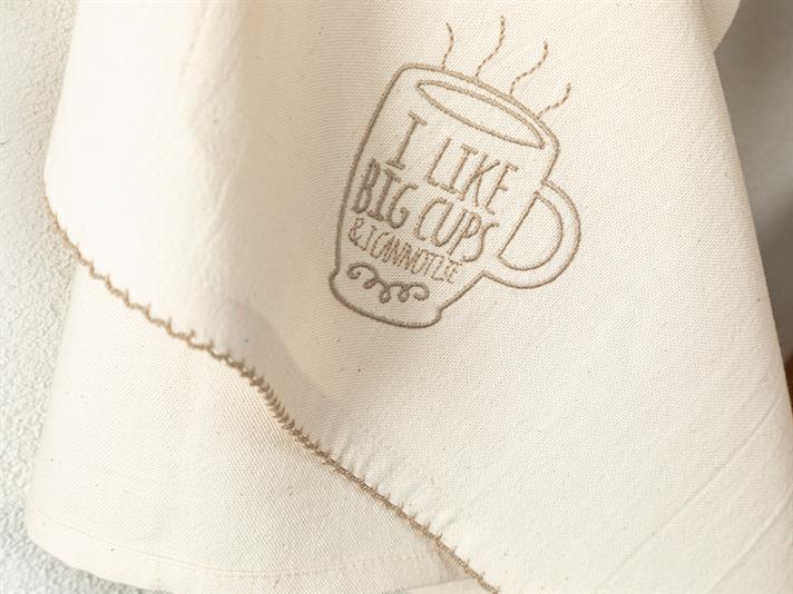 Big Cups Cotton Drying Cloth 30x50 cm Beige
