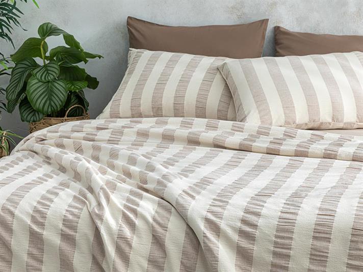 Billowy Set Lenjerie De Pat Dublu - Set Lenjerie De Pat Bumbac Poliester | English Home, 200 x 220 cm, Bej