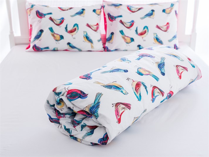 Birdane Cu Bumbac King Size Lenjerie De Pat 240x220 cm Turcoaz