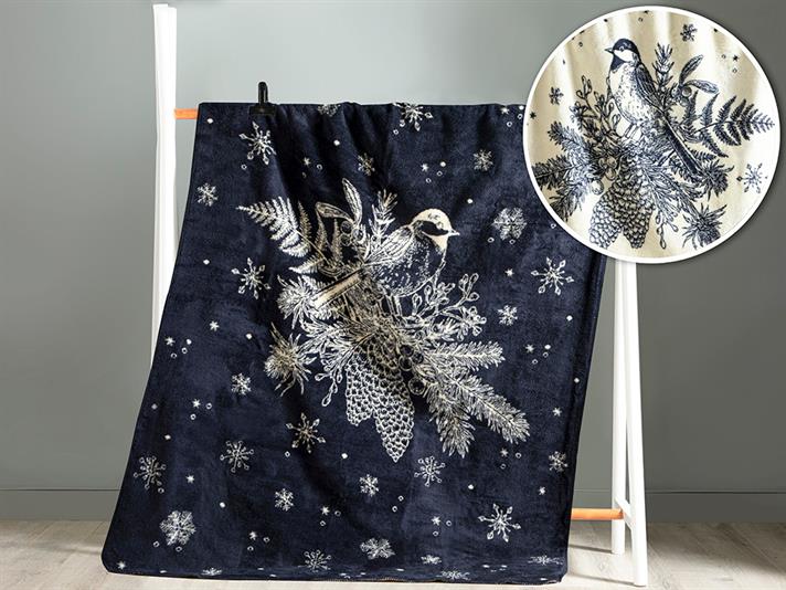 Birdnest Krm Acrilic Pătură Televizor 130x170 cm Bleumarin