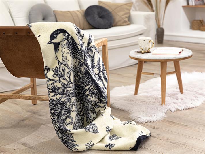 Birdnest Krm Acrilic Pătură Televizor 130x170 cm Bleumarin