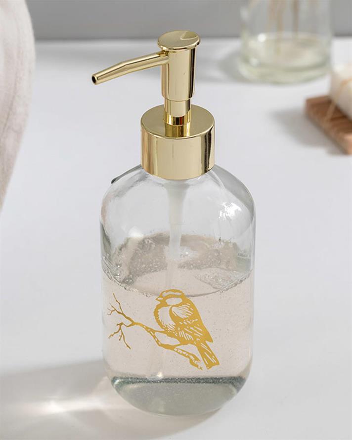 Birdy Sticlă Recipient Săpun Lichid Baie 7.2x18.5 cm Gold