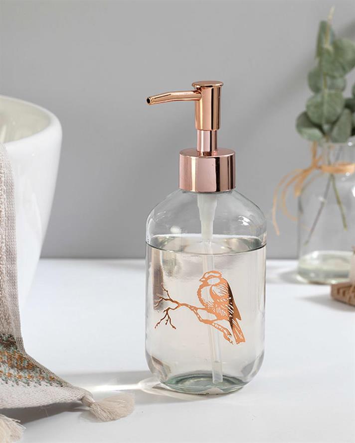 Birdy Sticlă Recipient Săpun Lichid Baie 7.2x18.5 cm Rose Gold.