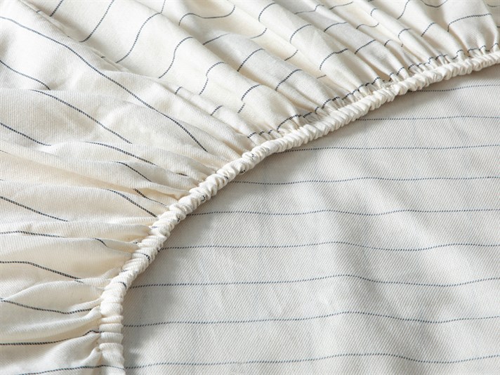 blând Pinstripe Twill Double Set Lenjerie De Pat 200x220 cm Bleumarin