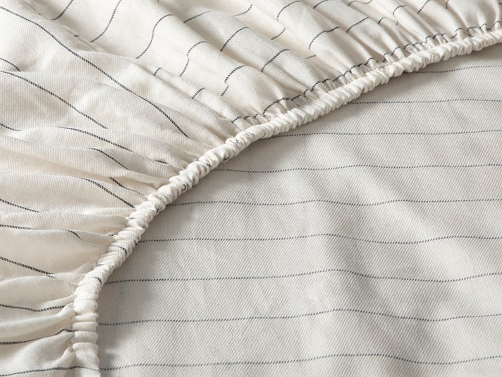 blând Pinstripe Twill Super King Set Lenjerie De Pat 260x220 cm Gri