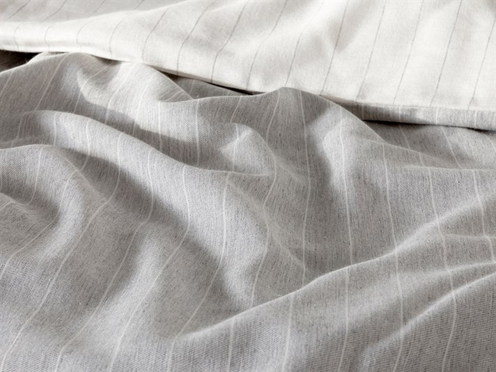 blând Pinstripe Twill Super King Set Lenjerie De Pat 260x220 cm Gri