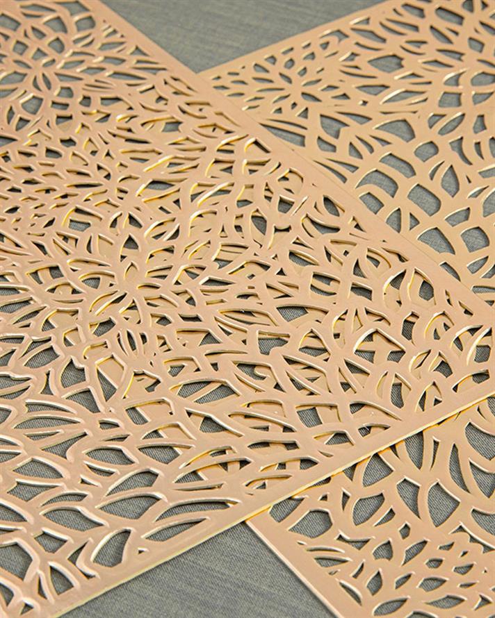 Blanca PVC 2 Set Kitchen Table Mat 45x30 cm Gold