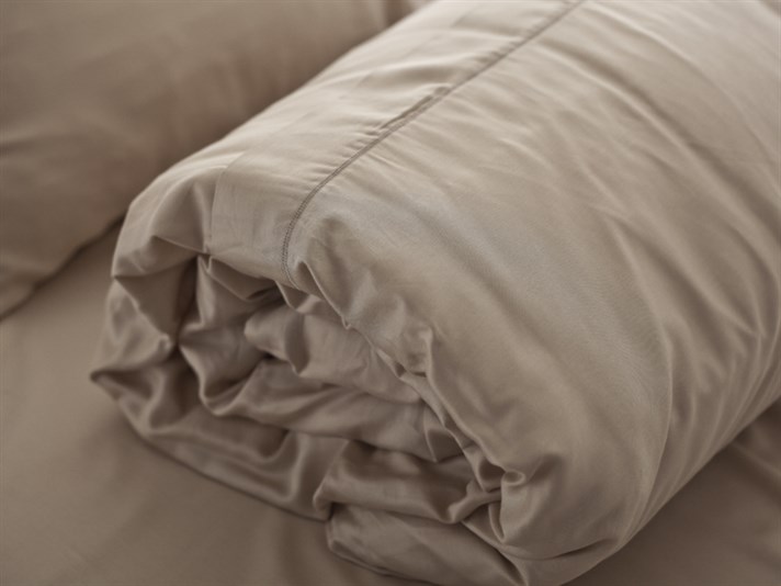 Blanche Bambus Satinat Double Set Lenjerie De Pat 200x220 cm Bej