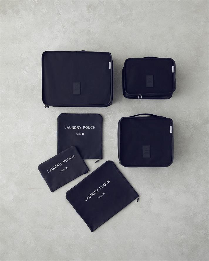 Blere Poliester 6 Piese Organizator 40x30x13 cm Negru