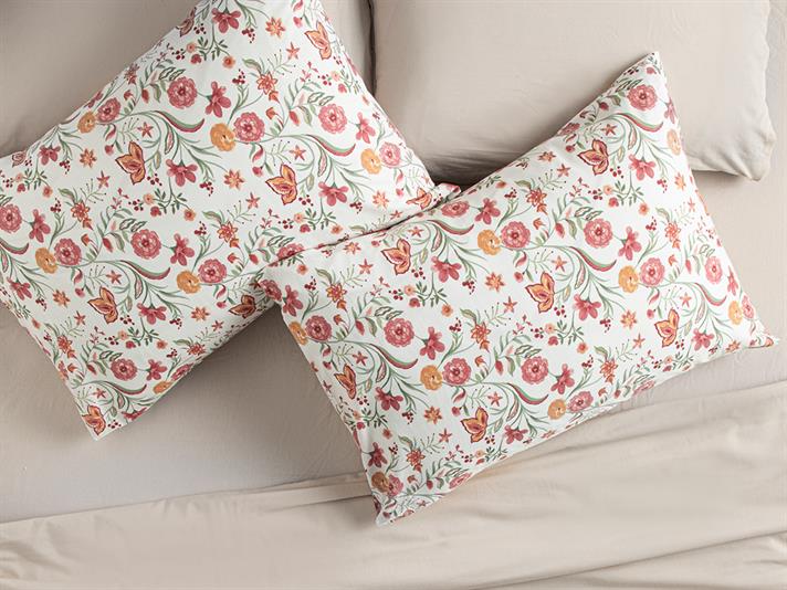 Blissful Garden Cottony 2 Set Pillowcase 50x70 cm Pink