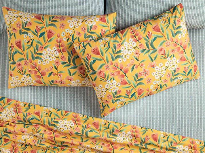 Bloomy Branch Față De Pernă Set 2, Ușor De Calcat, 50*70 Cm, Pudra-Ecru