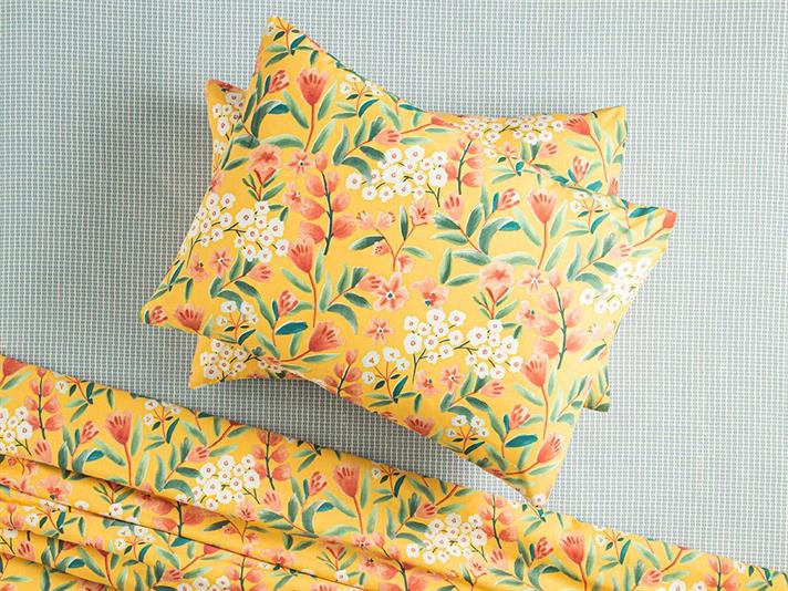 Bloomy Branch Față De Pernă Set 2, Ușor De Calcat, 50*70 Cm, Pudra-Ecru