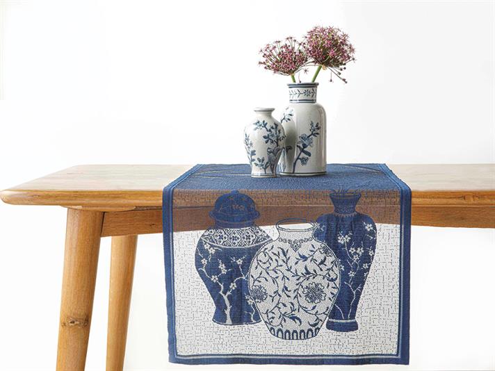 Blue Blanc Knitting Runner 45x150 cm Navy Blue